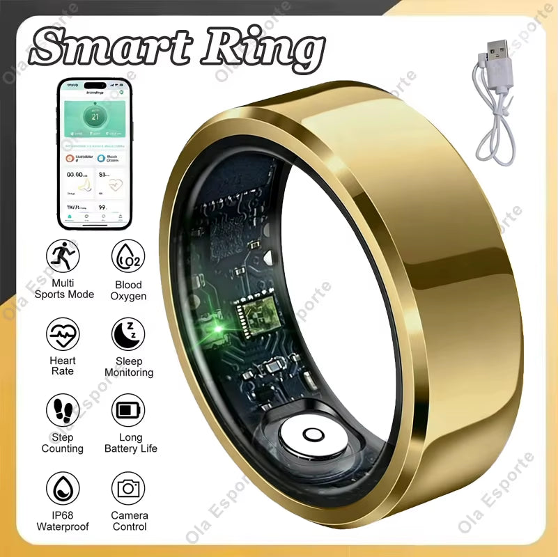 2026 New Smart Ring Heart Rate Blood Oxygen Sleep Health Monitor Gesture Control Rings 100+Sports Tracking Step Count Smartring