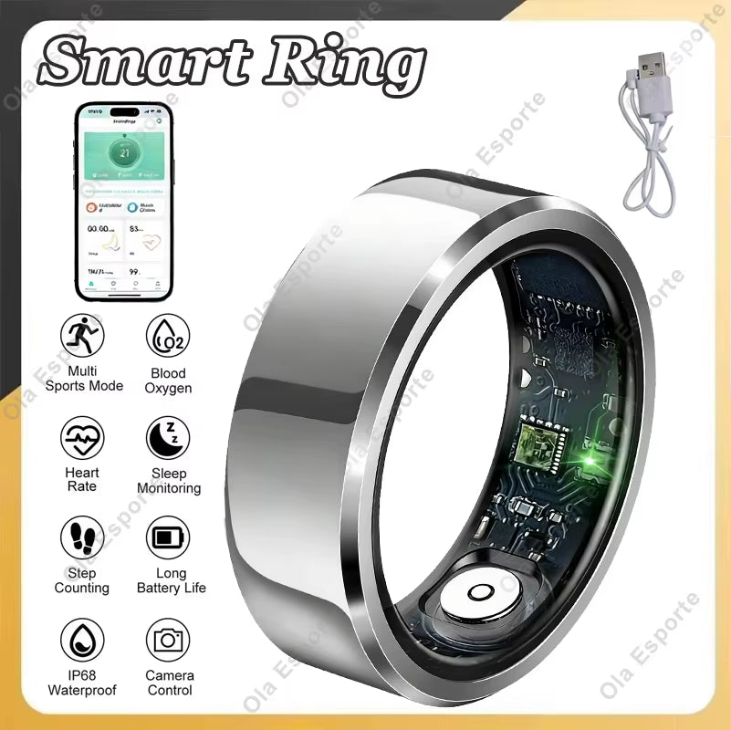 2026 New Smart Ring Heart Rate Blood Oxygen Sleep Health Monitor Gesture Control Rings 100+Sports Tracking Step Count Smartring