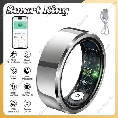2026 New Smart Ring Heart Rate Blood Oxygen Sleep Health Monitor Gesture Control Rings 100+Sports Tracking Step Count Smartring