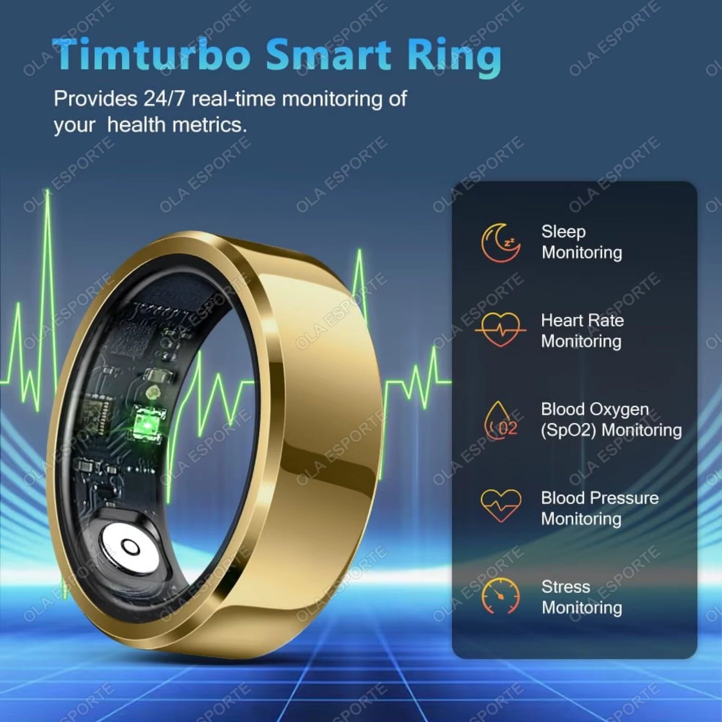 2026 New Smart Ring Heart Rate Blood Oxygen Sleep Health Monitor Gesture Control Rings 100+Sports Tracking Step Count Smartring