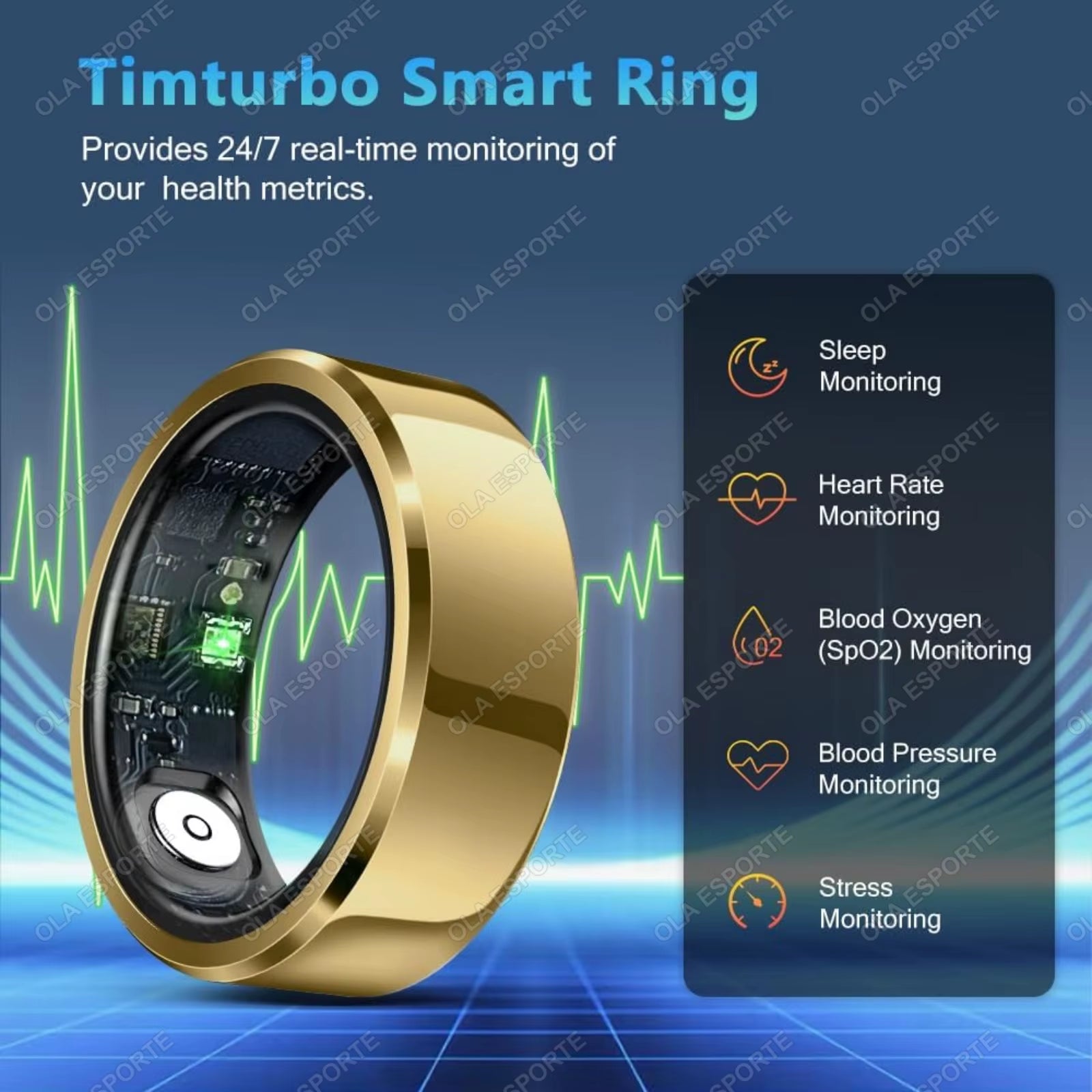 2026 New Smart Ring Heart Rate Blood Oxygen Sleep Health Monitor Gesture Control Rings 100+Sports Tracking Step Count Smartring