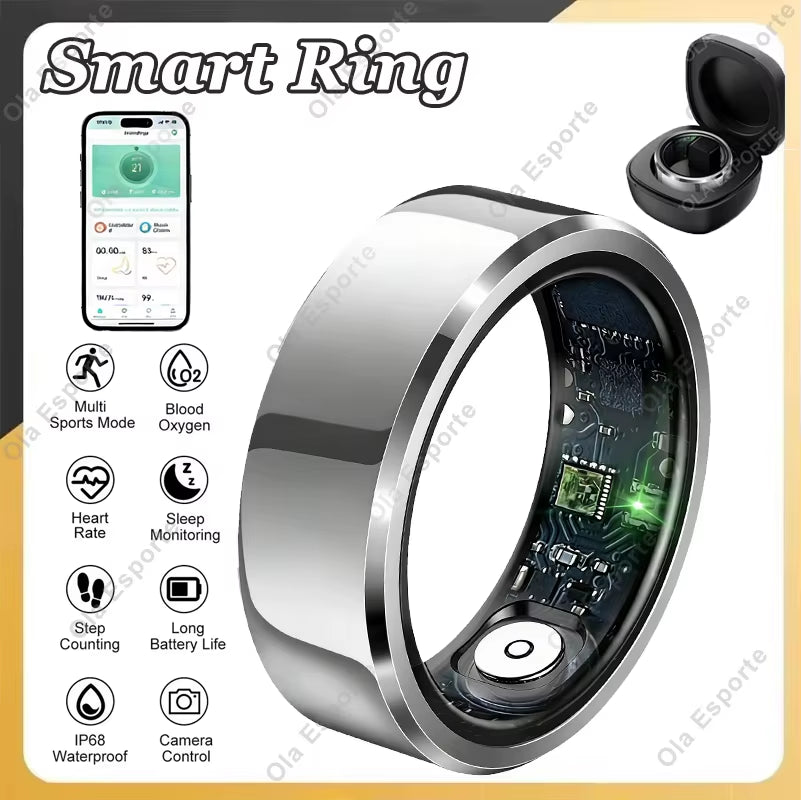 2026 New Smart Ring Heart Rate Blood Oxygen Sleep Health Monitor Gesture Control Rings 100+Sports Tracking Step Count Smartring