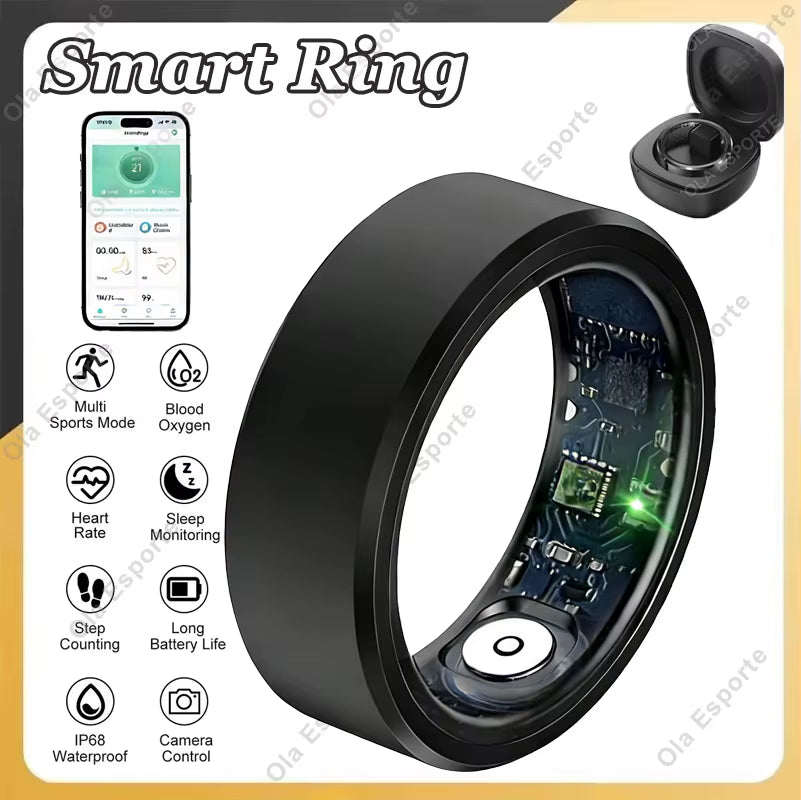2026 New Smart Ring Heart Rate Blood Oxygen Sleep Health Monitor Gesture Control Rings 100+Sports Tracking Step Count Smartring