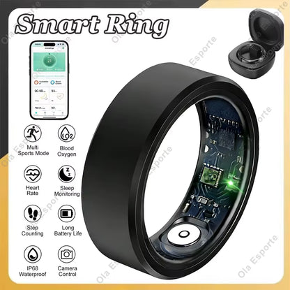 2026 New Smart Ring Heart Rate Blood Oxygen Sleep Health Monitor Gesture Control Rings 100+Sports Tracking Step Count Smartring