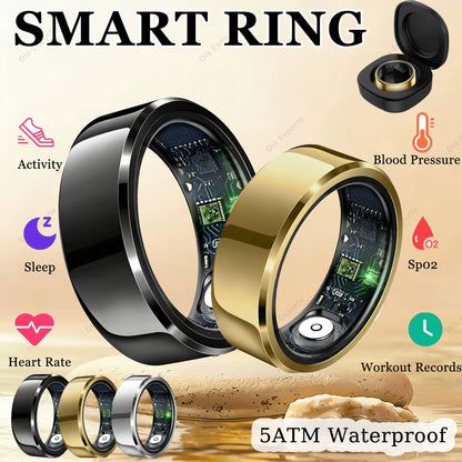 2026 New Smart Ring Heart Rate Blood Oxygen Sleep Health Monitor Gesture Control Rings 100+Sports Tracking Step Count Smartring