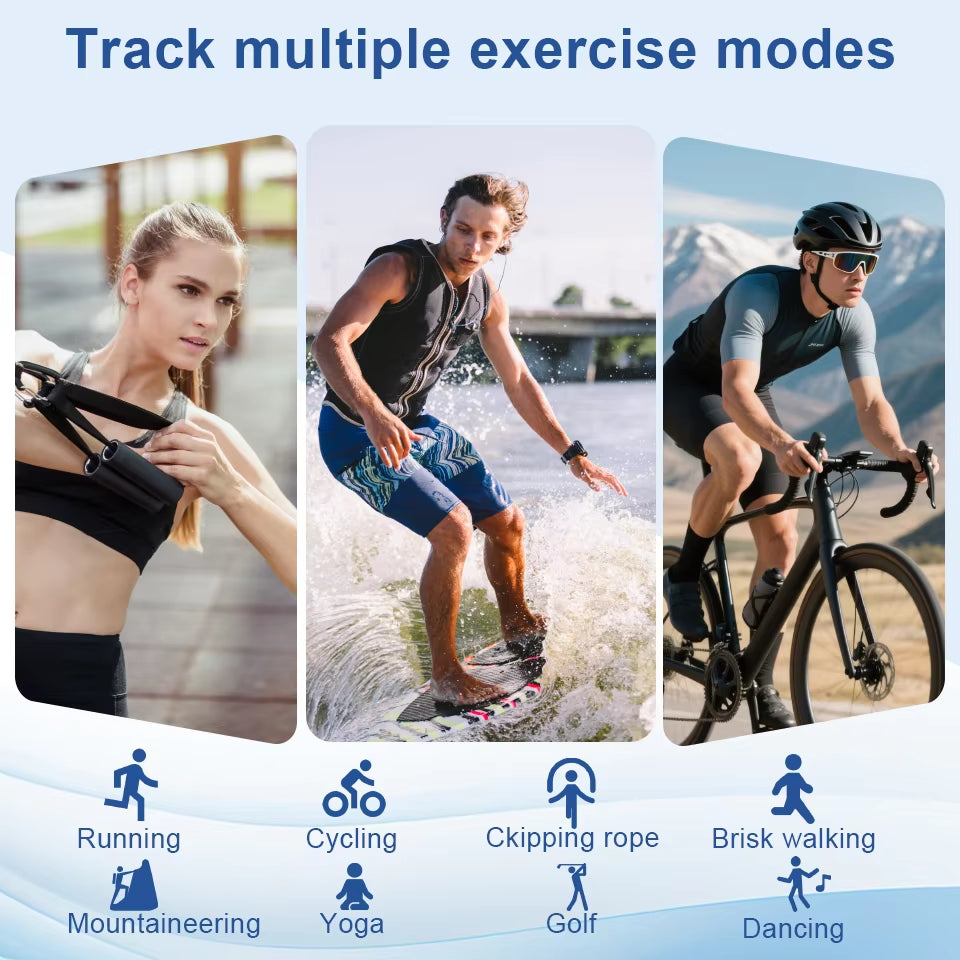 Smart Fitness Ring for Men and Women Health Sleep Monitor Heart Rate Blood Oxygen Tracker with Multiple Modes and Charging Case