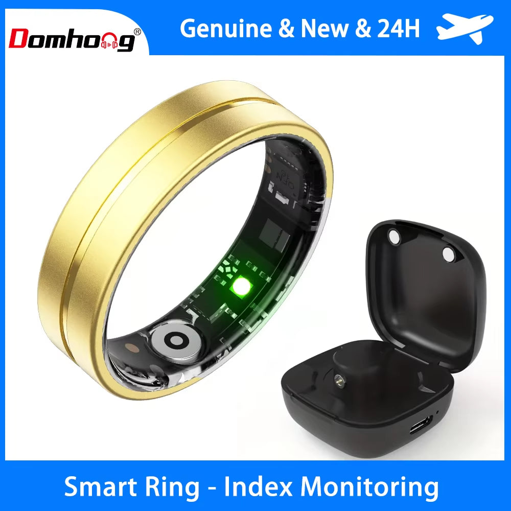 Smart Fitness Ring for Men and Women Health Sleep Monitor Heart Rate Blood Oxygen Tracker with Multiple Modes and Charging Case