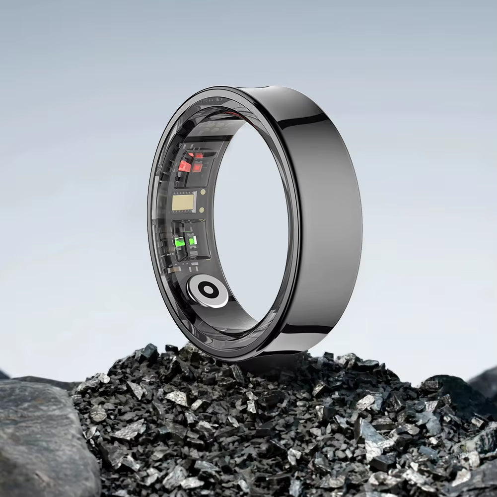 R09 Smart Ring Waterproof Fitness Tracker with Charging Case Body Temperature Health and Sleep Monitor for Xiaomi Samsung Phone