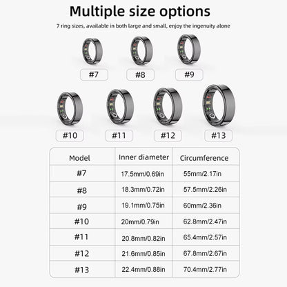 R09 Smart Ring 5ATM Waterproof Temperature Sport Health Ring Heart Rate Blood Oxygen Sleep Monitor W/ Charging Case Smartring