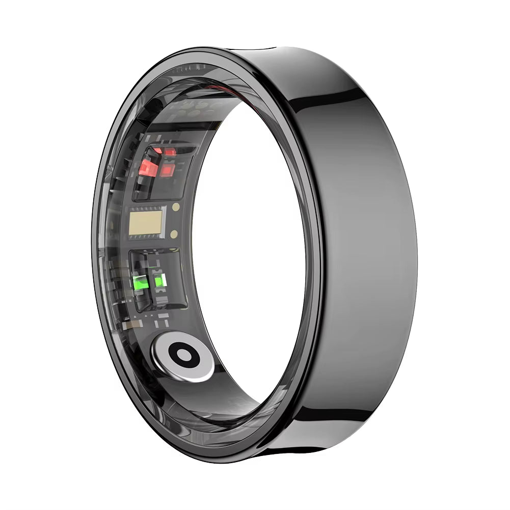 R09 Smart Ring Waterproof Fitness Tracker with Charging Case Body Temperature Health and Sleep Monitor for Xiaomi Samsung Phone