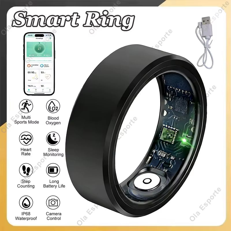2026 New Smart Ring Heart Rate Blood Oxygen Sleep Health Monitor Gesture Control Rings 100+Sports Tracking Step Count Smartring