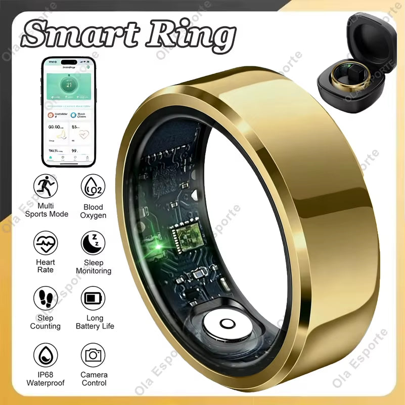 2026 New Smart Ring Heart Rate Blood Oxygen Sleep Health Monitor Gesture Control Rings 100+Sports Tracking Step Count Smartring